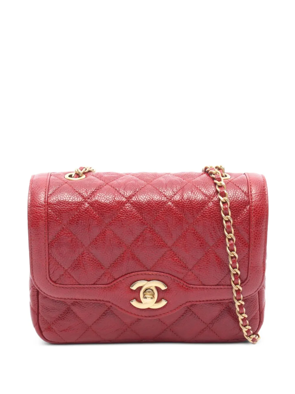 CHANEL Pre-Owned 2015-2016 mini Matelassé chain shoulder bag - Rosso