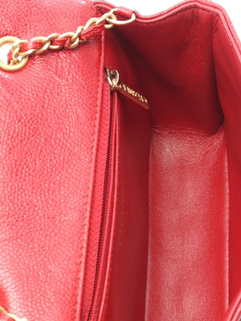 CHANEL Pre-Owned 2015-2016 Matelasse mini-schoudertas met ketting Rood
