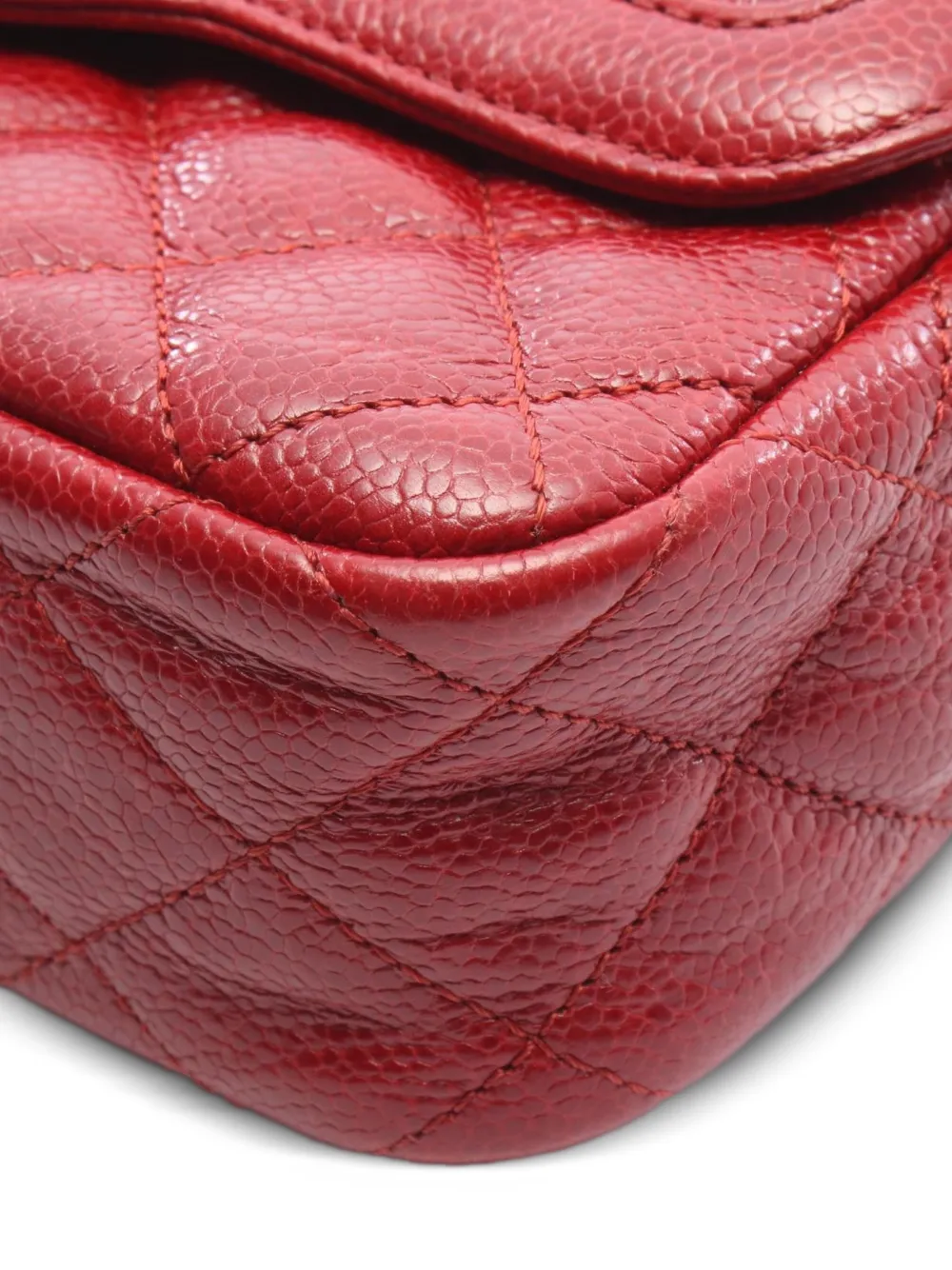 CHANEL Pre-Owned 2015-2016 Matelasse mini-schoudertas met ketting Rood