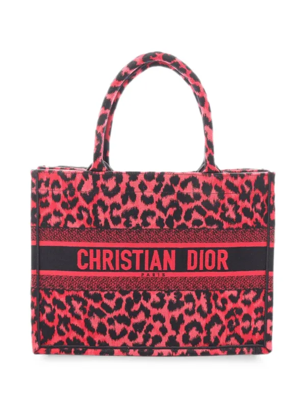 Christian Dior Pre-Owned 2010s Book Tote レオパード ハンドバッグ