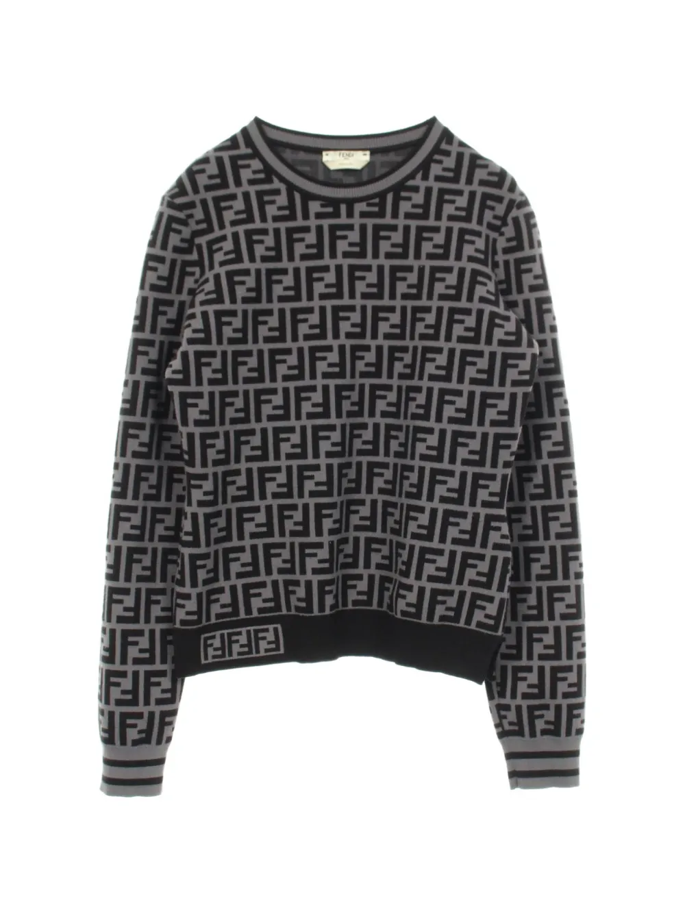 Pre-owned Fendi 2010s Zucca Sweater In Black