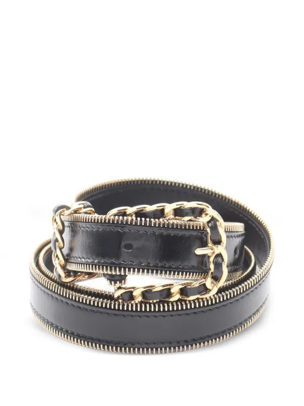 Chanel Pre-owned 1986-1988 Coco Mark Chain-link Belt in Black