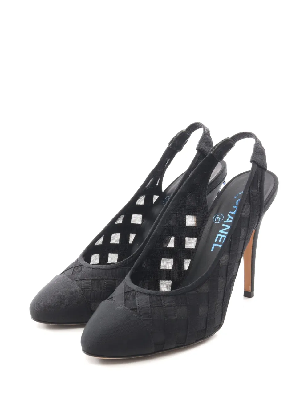 CHANEL Pre-Owned 1986-1988 CC mark mesh pumps - Nero