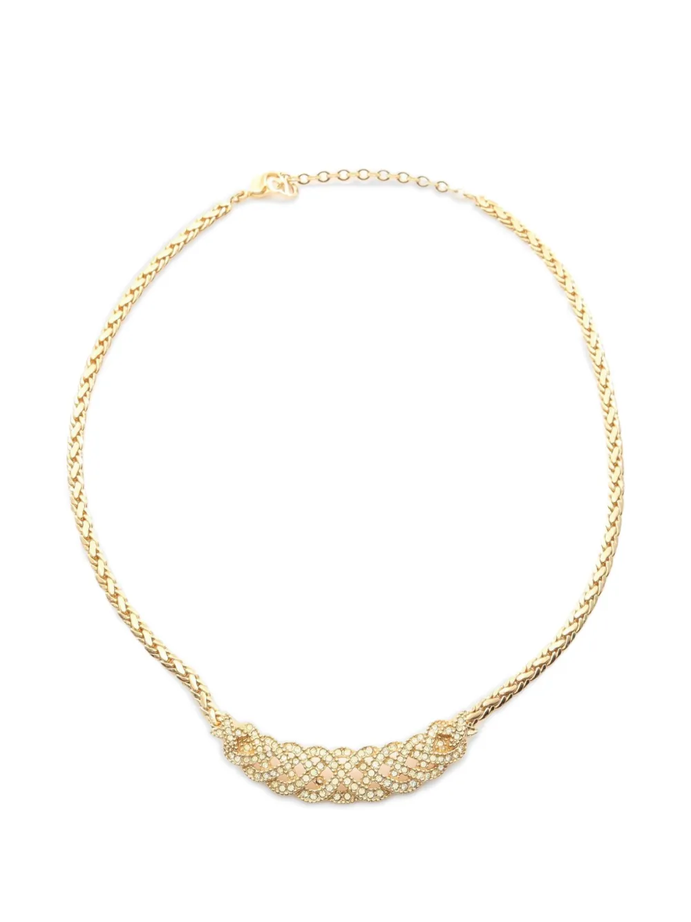 Christian Dior Pre-Owned 2010s Rhinestone-embellished necklace - Gold