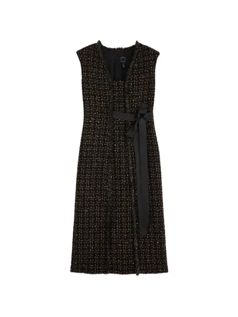 Huishan Zhang Shade bow-embellished tweed midi dress