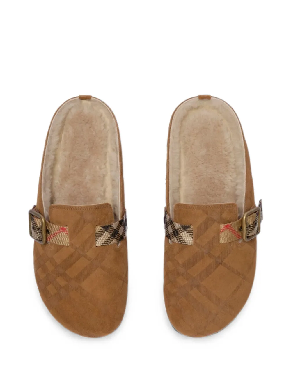 Burberry Urchin check-pattern buckle-fastening flat mules Bruin