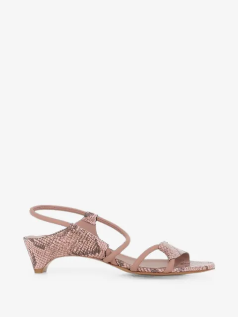 Del Carlo sandalias con efecto de piel de serpiente