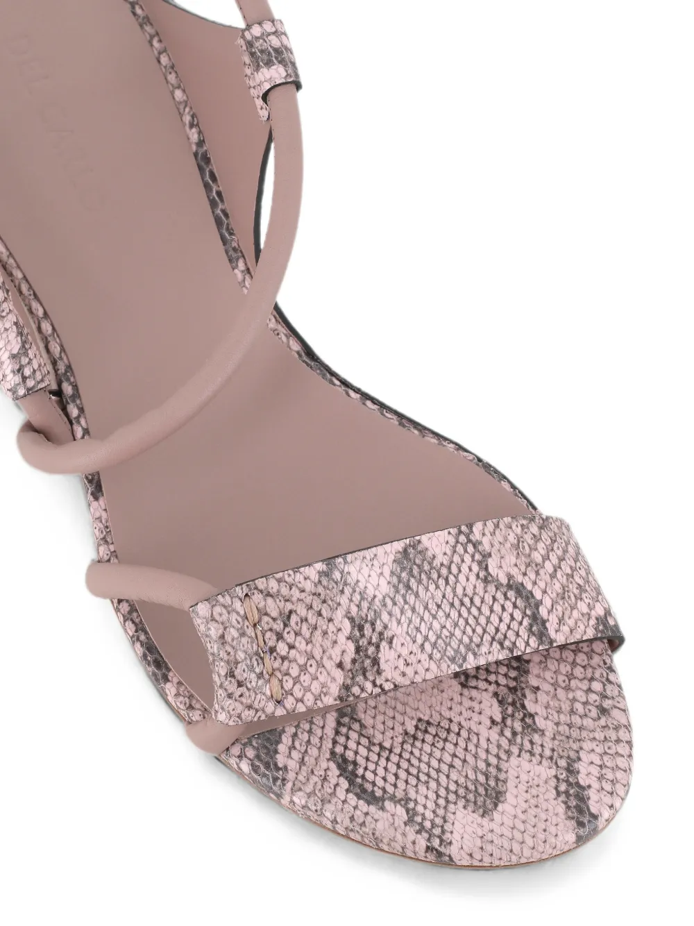 Del Carlo snakeskin-effect slingback sandals Roze