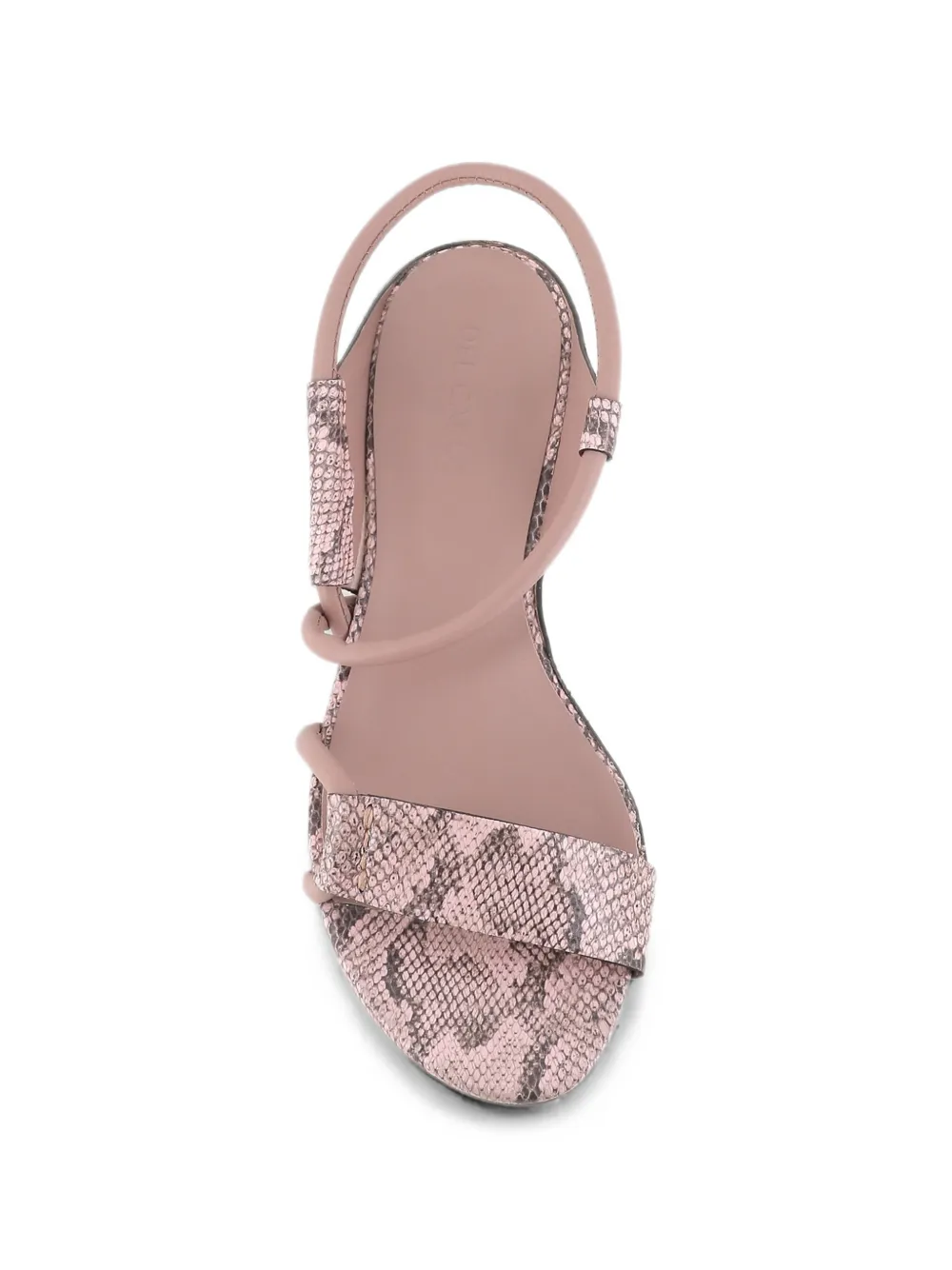 Del Carlo snakeskin-effect slingback sandals Roze