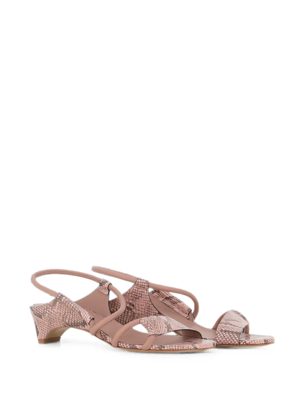 Del Carlo snakeskin-effect slingback sandals Roze