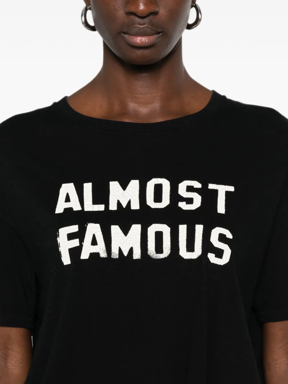 R13 Almost Famous T-shirt met gerafeld effect Zwart