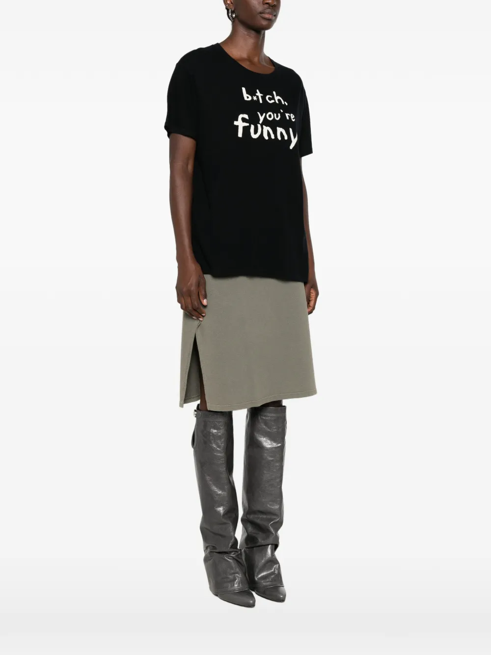 R13 You're Funny Boy T-shirt Zwart