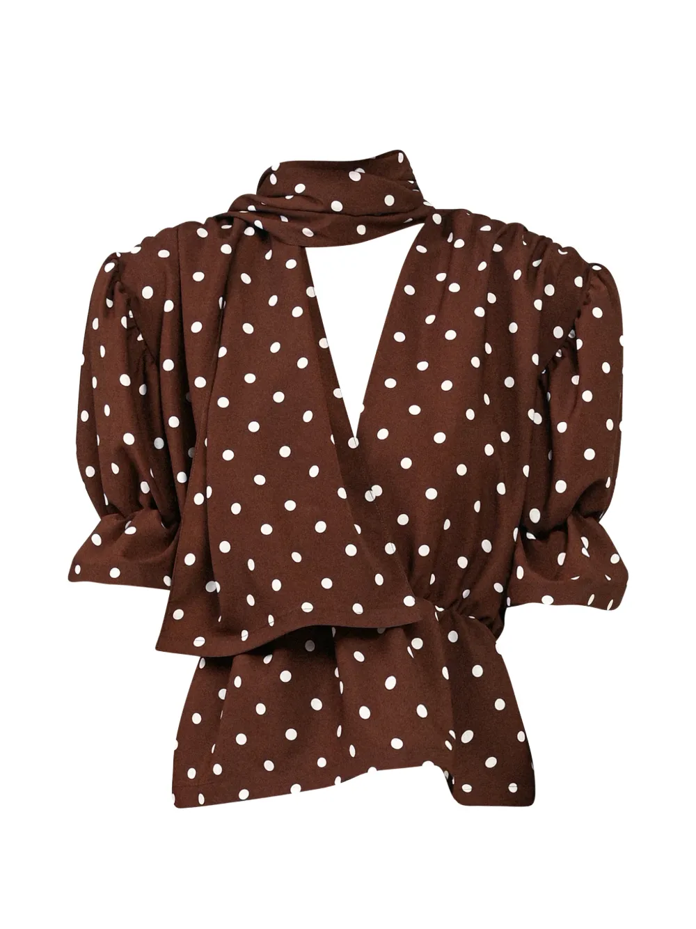 Rowen Rose Camicia a pois - Marrone
