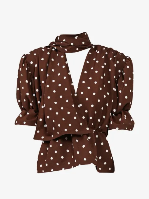 Rowen Rose camisa lunares con mangas farol