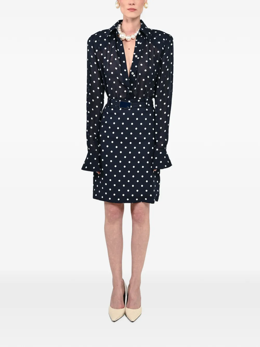 Rowen Rose Blouse met stippen Blauw