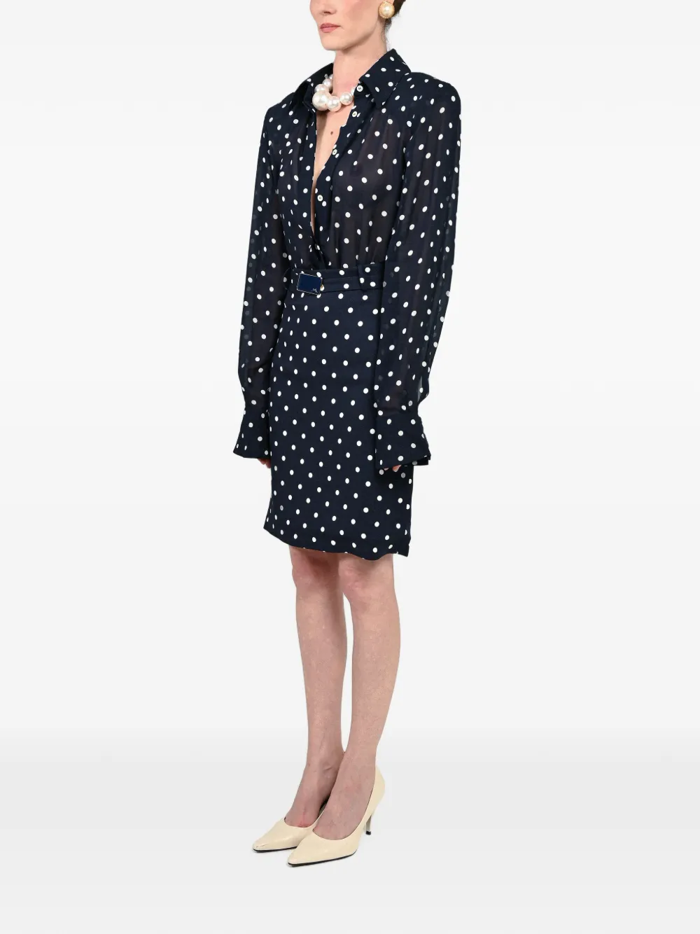 Rowen Rose Blouse met stippen Blauw