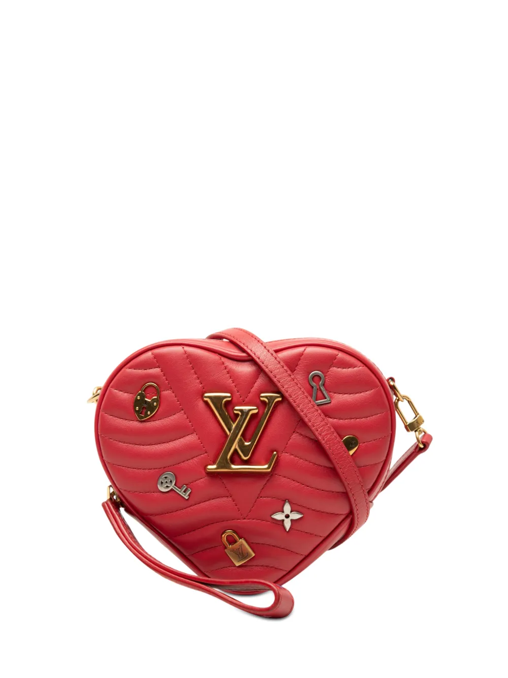 Louis Vuitton Pre-Owned Borsa a tracolla New Wave Love Lock in pelle di vitello con decorazioni 2018 - Rosso