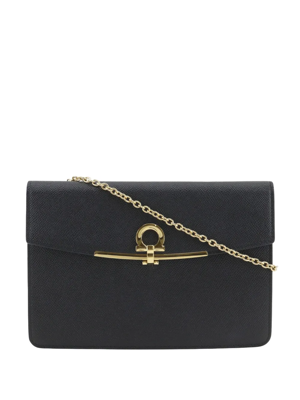 Ferragamo Pre-Owned 2010-2026 Leather Gancini Icona crossbody bag - Black