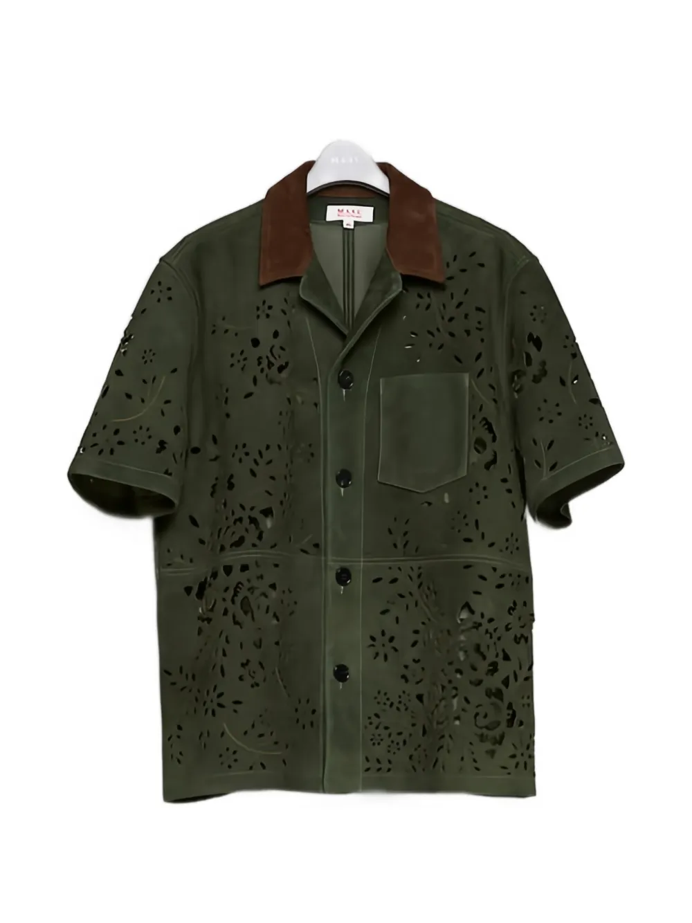 Masu Cut-out Suede Shirt In Green