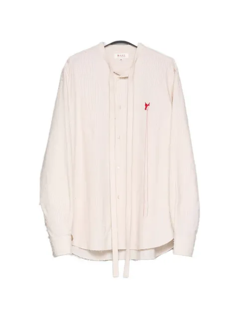 MASU pinstriped scarf-detail shirt