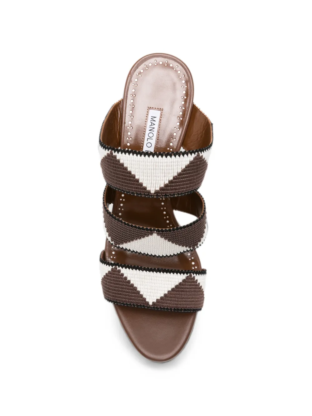 Manolo Blahnik Capro geometric-pattern sandals Bruin