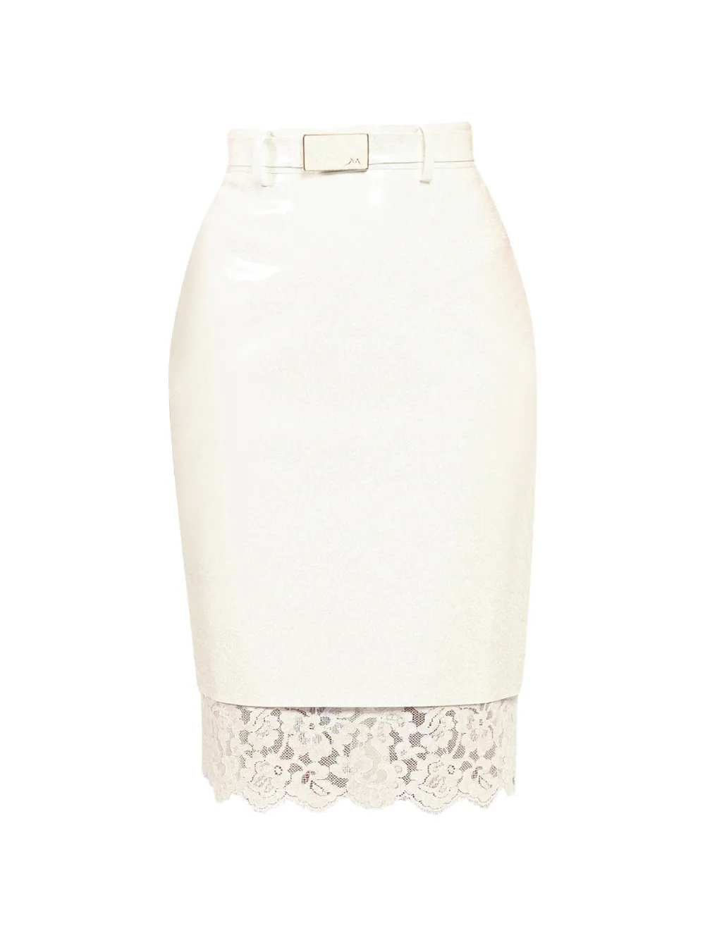 Rowen Rose lace-trim vinyl skirt - Toni neutri