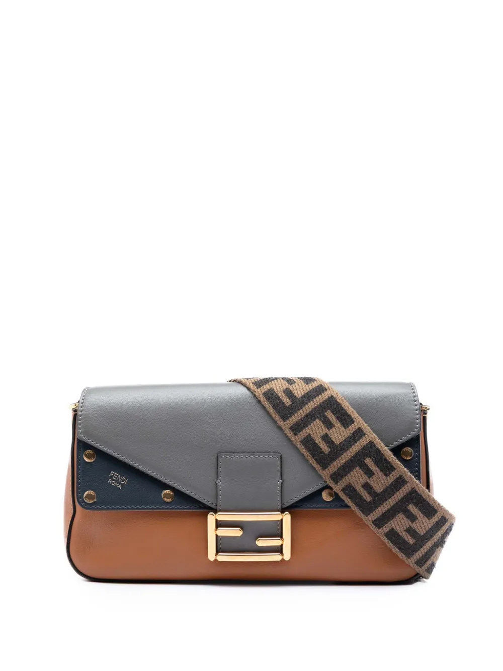 Fendi Pre-Owned Borsa a tracolla Vitello Grace FF 1974 Baguette 2010-2026 - Marrone