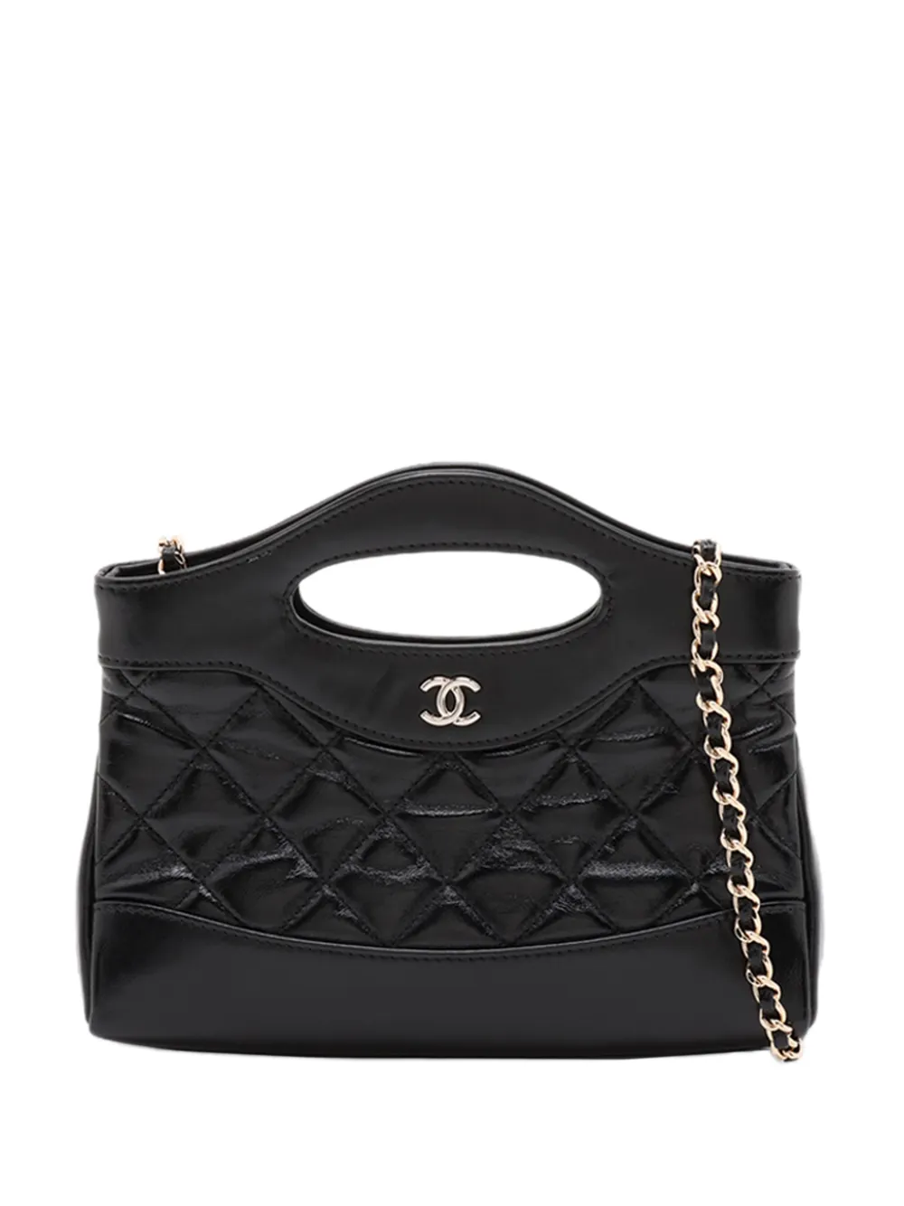 CHANEL Pre-Owned Borsa shopper 31 Nano in pelle di vitello trapuntata 2021-2026 - Nero