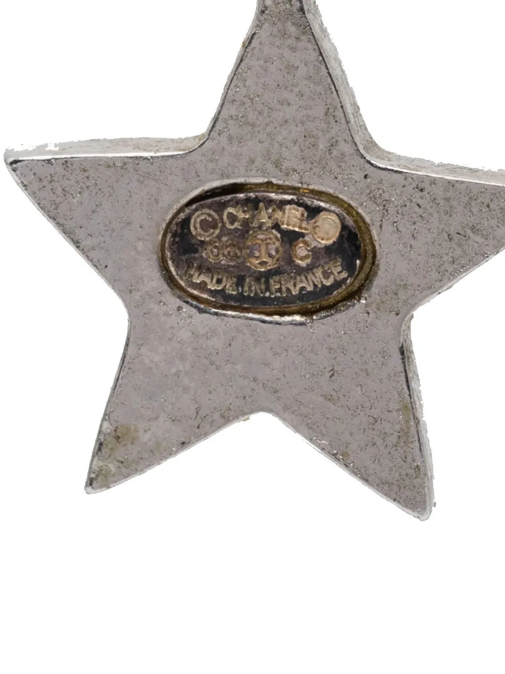  Chanel Pre-owned Pendientes De Latón Con Motivo De Estrella Y Apliques De Strass Con Logo Cc 2006 - Plateado 