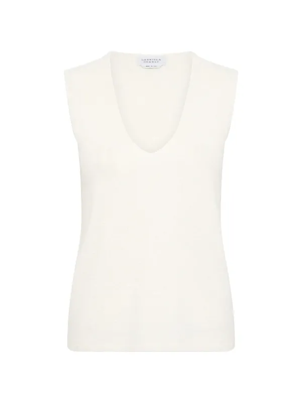 Gabriela Hearst Scion V-neck Vest in White