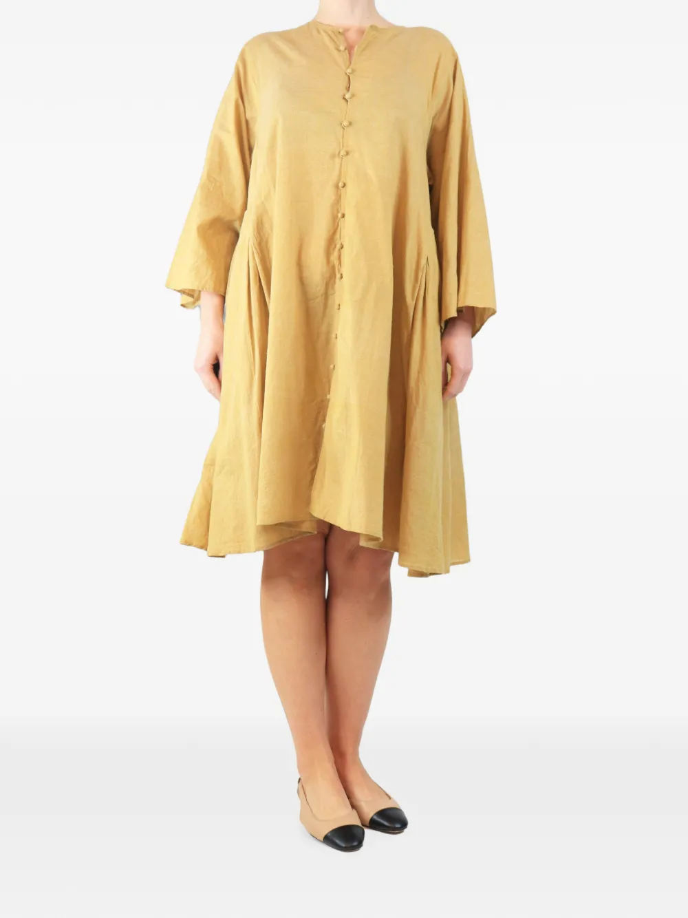Babaghuri Travel Midikleid mit Knöpfen - Gelb