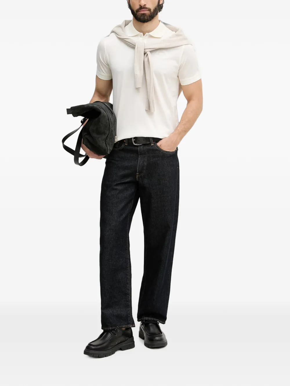 Karl Lagerfeld Poloshirt met geborduurd logo Beige