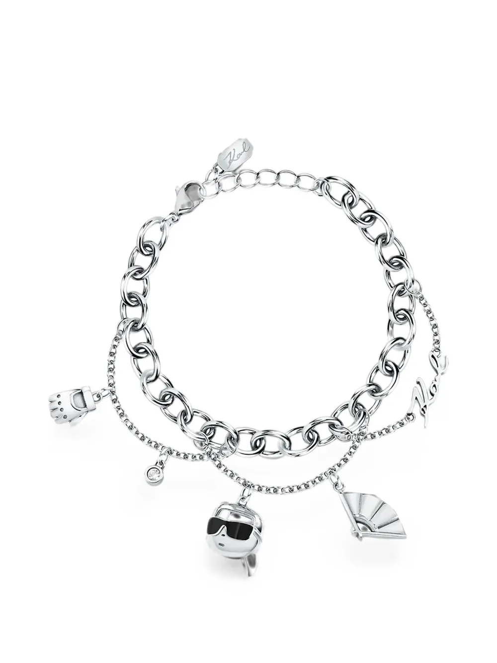 Karl Lagerfeld Bracciale Ikon con ciondoli - Argento