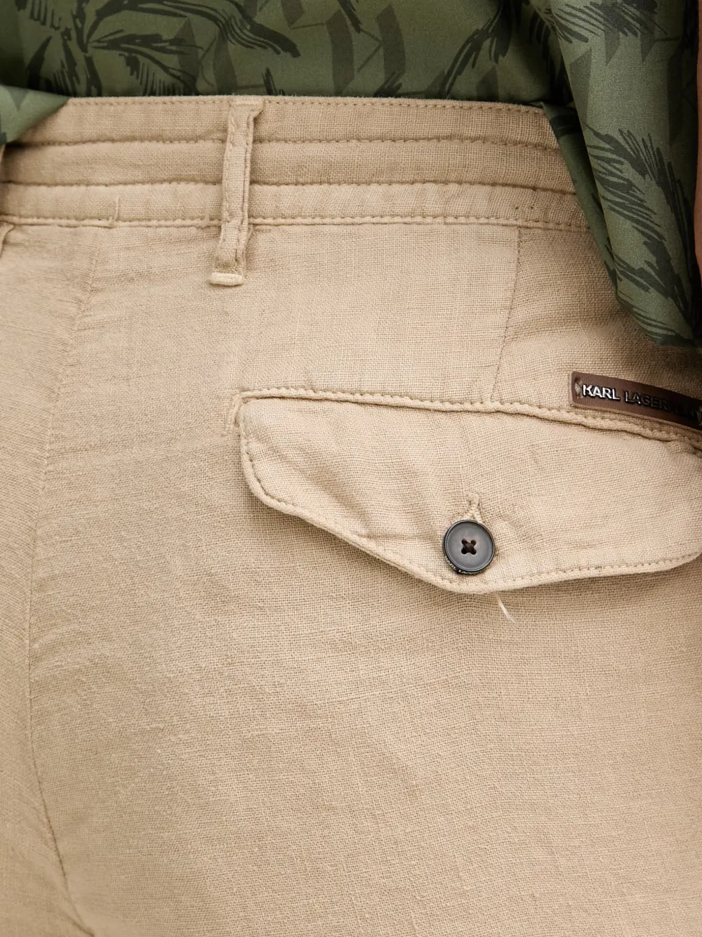 Karl Lagerfeld Straight broek met trekkoordtaille Beige