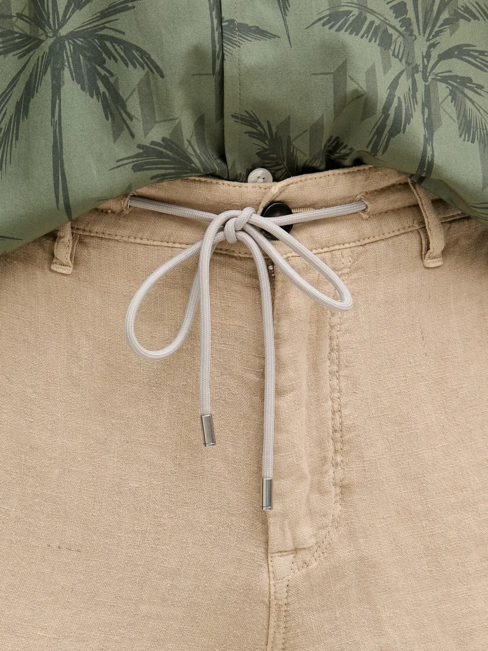 Karl Lagerfeld Straight broek met trekkoordtaille Beige