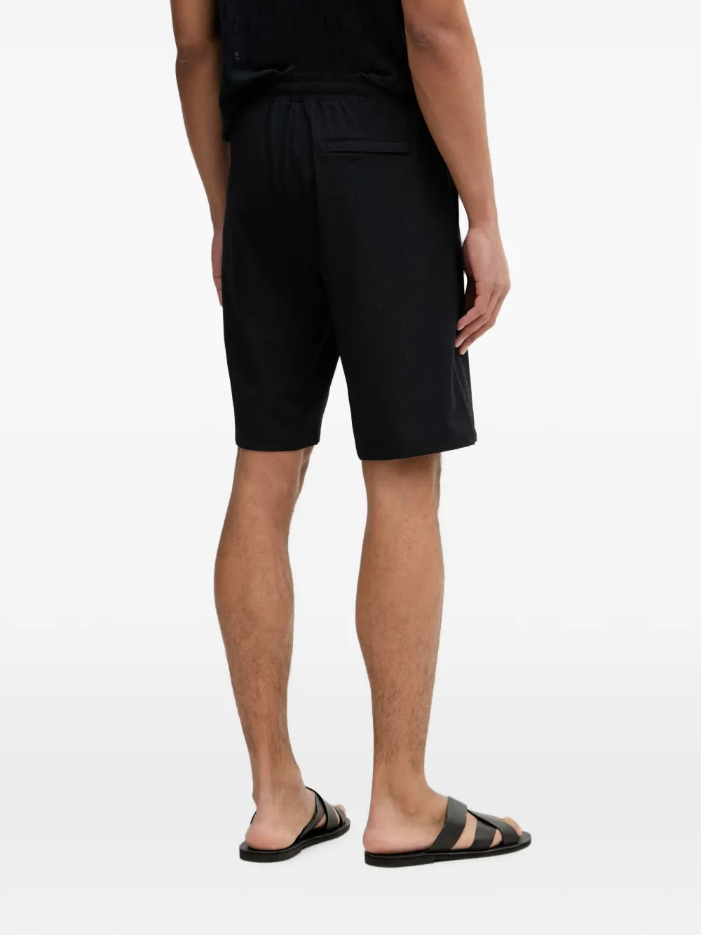 Karl Lagerfeld Shorts met elastische taille en textuur Zwart