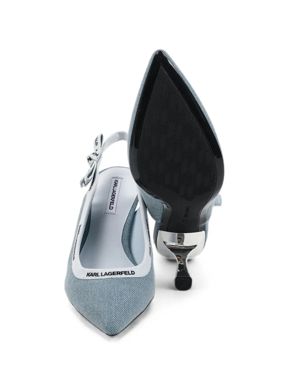 Karl Lagerfeld Sienna slingback pumps met strikdetail Blauw
