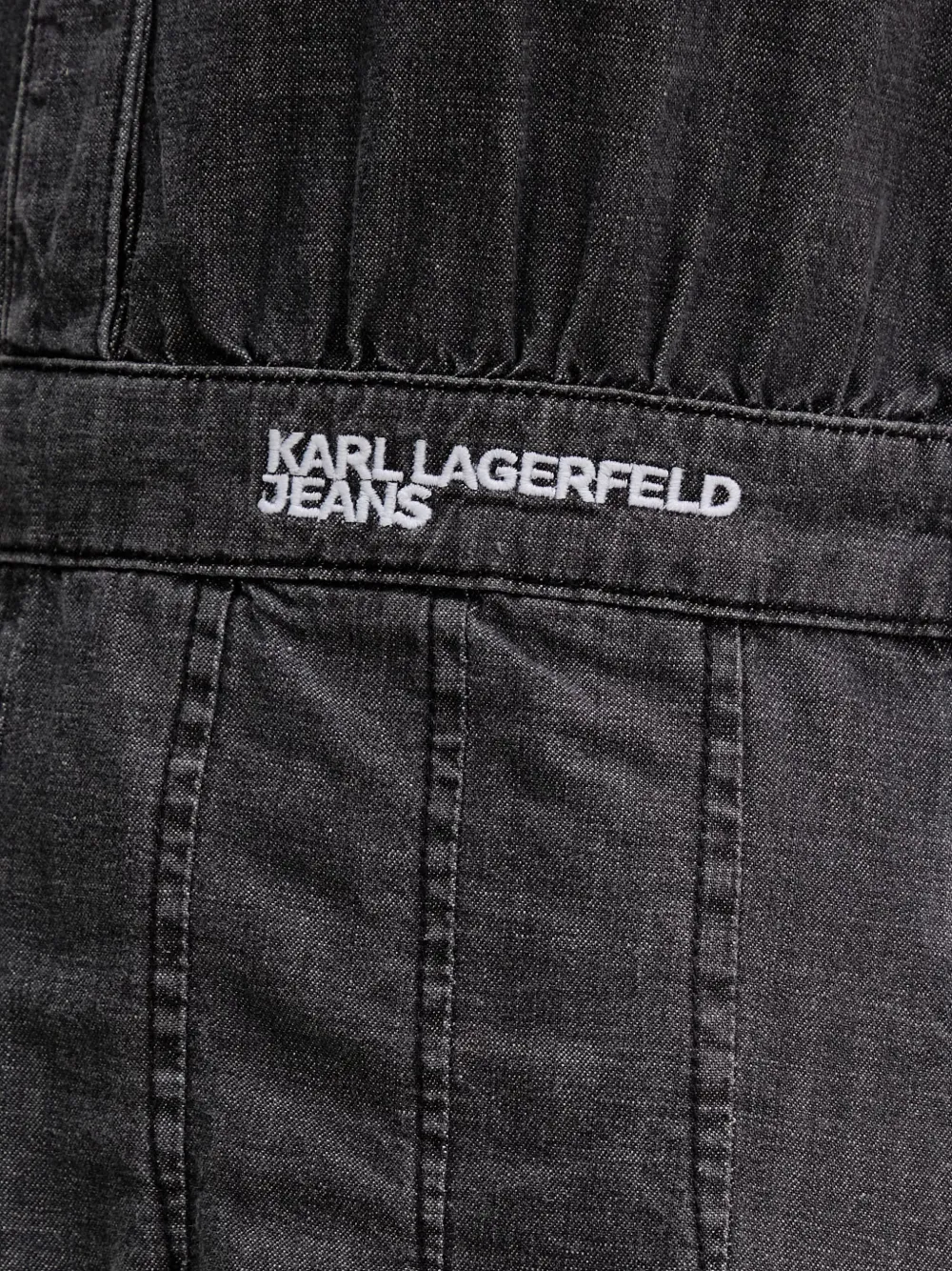 Karl Lagerfeld Jeans Geplooide katoenen mouwloze midi-blousejurk Grijs