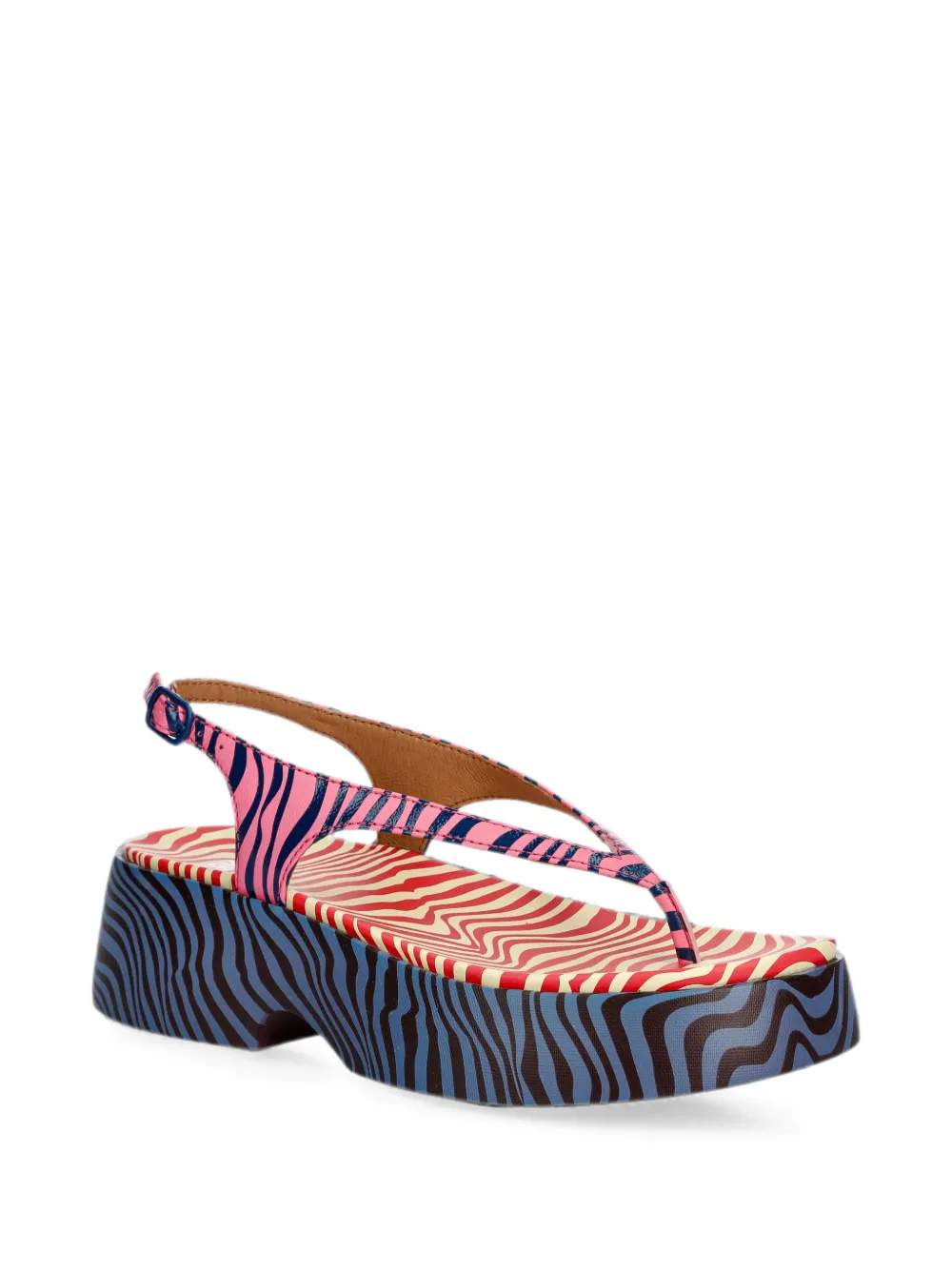 Camper Tasha zebra-print platform sandals Roze
