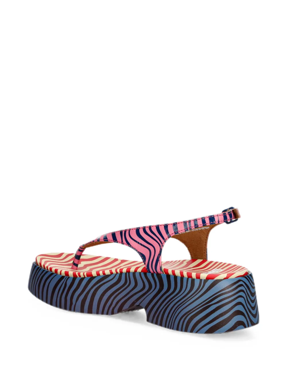 Camper Tasha zebra-print platform sandals Roze