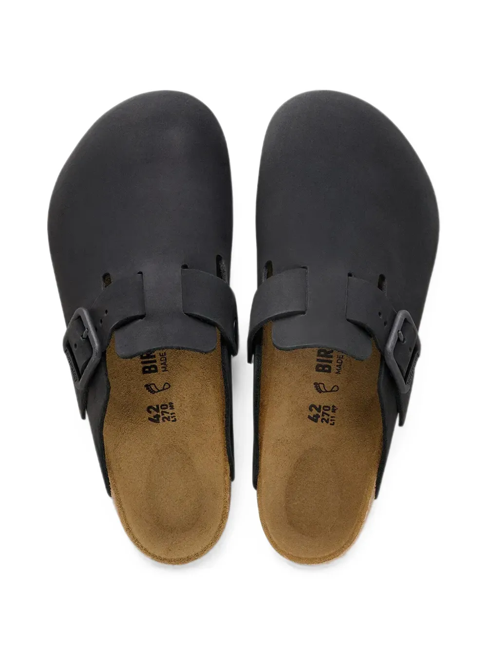 Birkenstock Boston muiltjes met gespsluiting Zwart