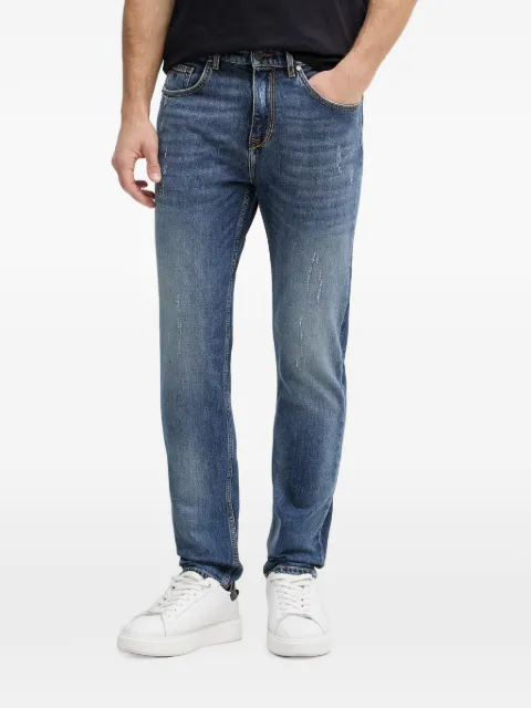 Karl Lagerfeld distressed logo-patch jeans