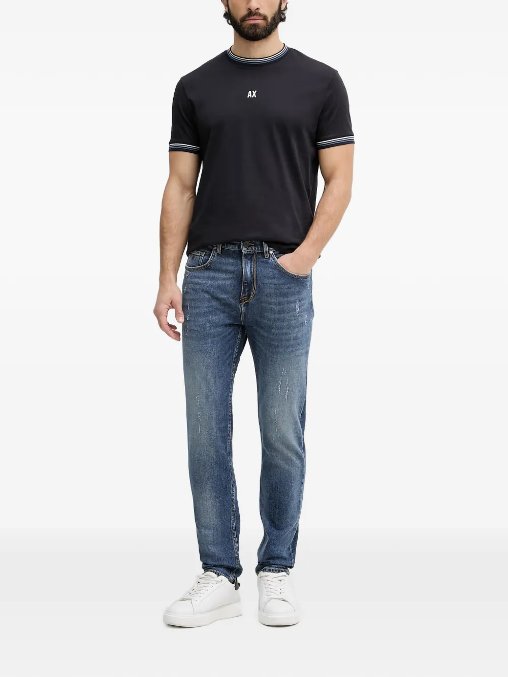 Karl Lagerfeld Jeans met logopatch Blauw