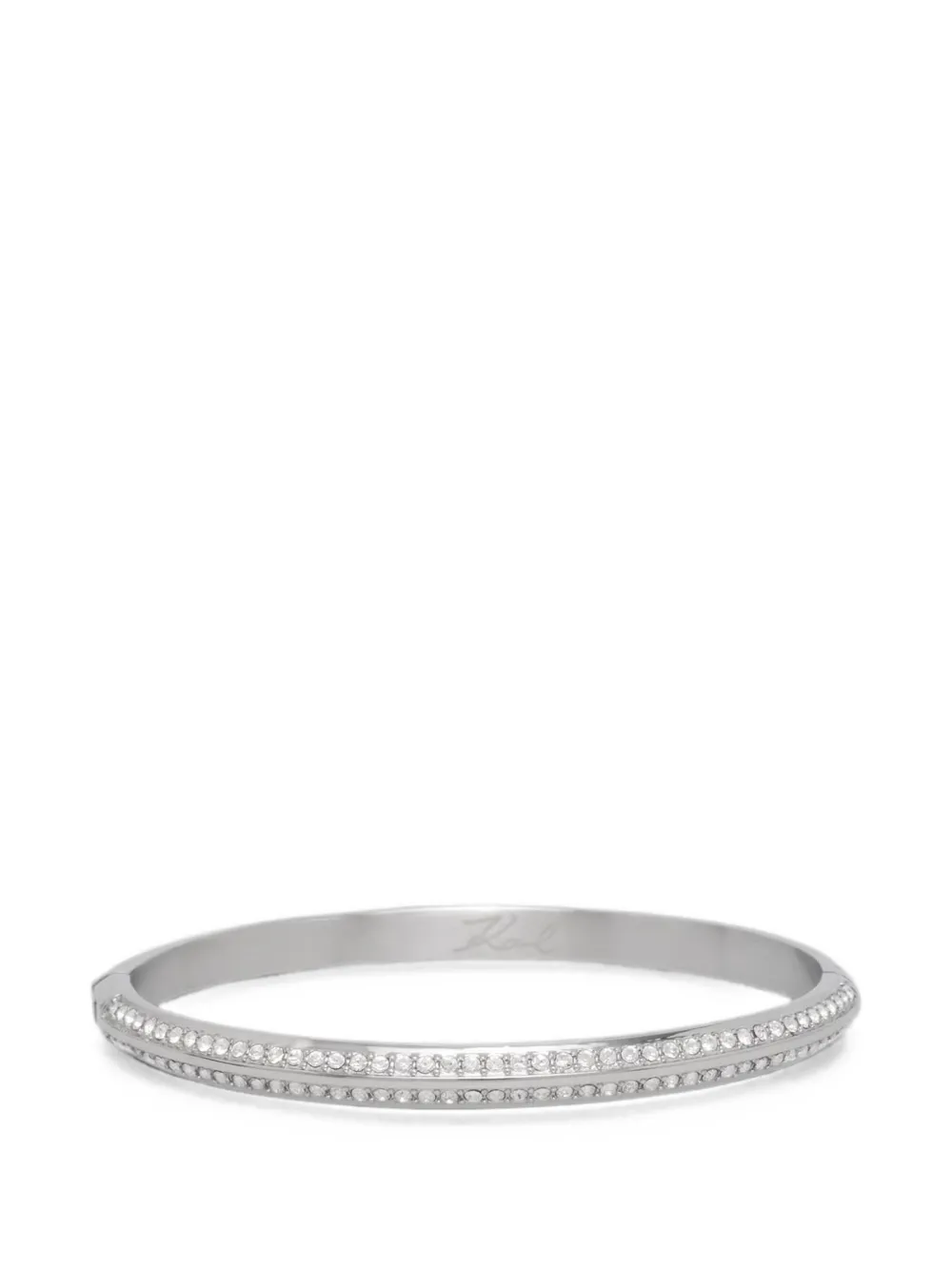 Karl Lagerfeld crystal-embellished hinged bangle - Argento