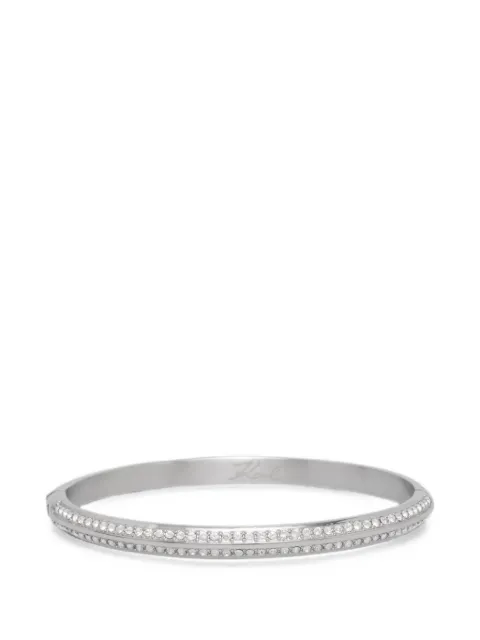 Karl Lagerfeld crystal-embellished hinged bangle