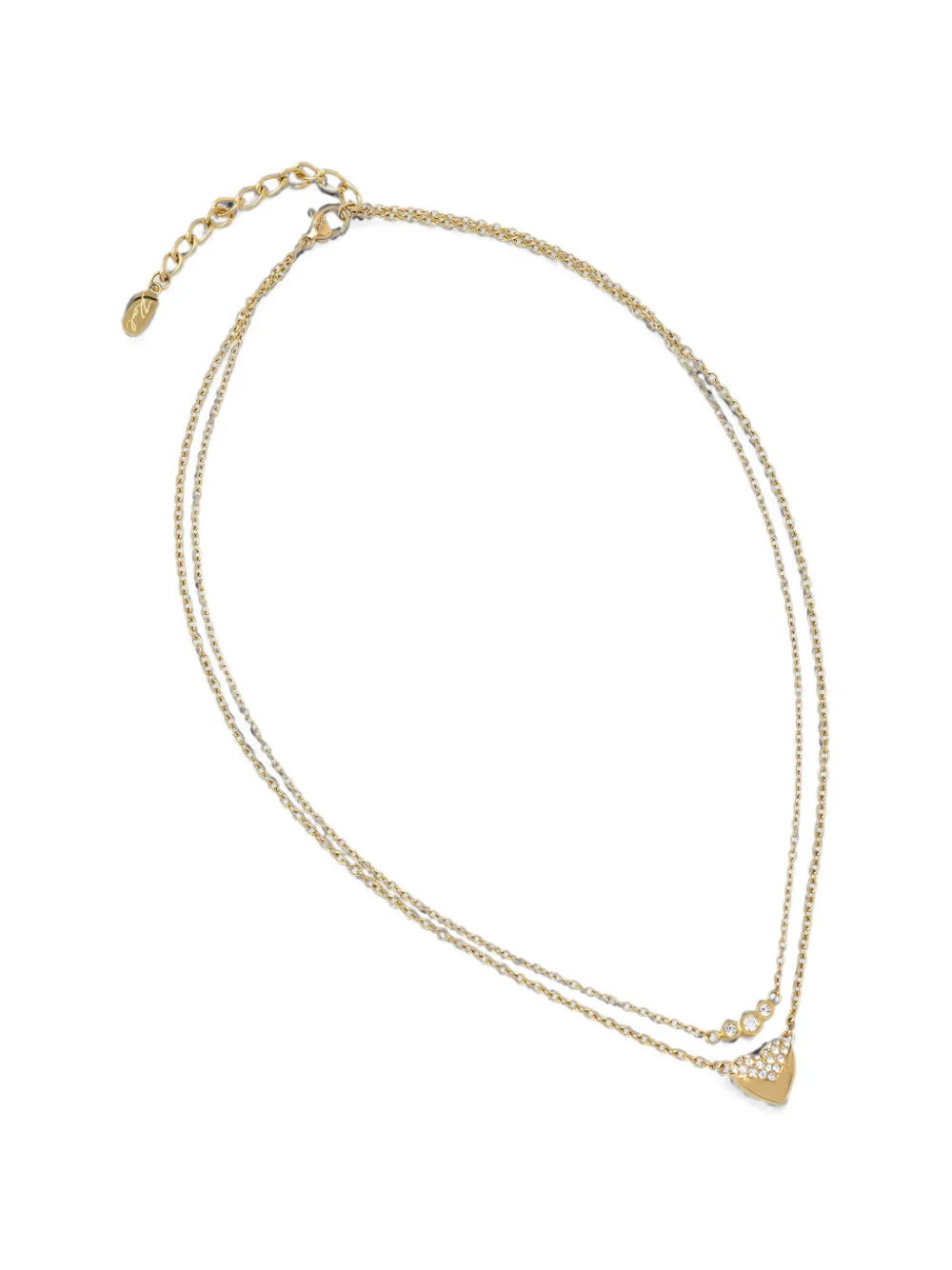Karl Lagerfeld crystal-embellished heart-pendant necklace - Oro