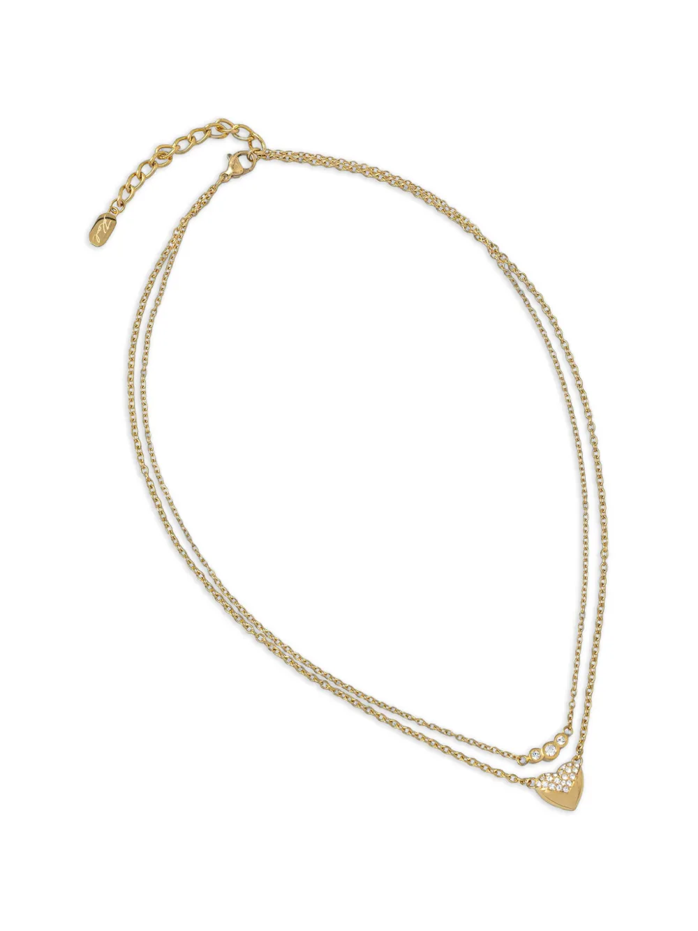 Karl Lagerfeld crystal-embellished heart-pendant necklace - Oro