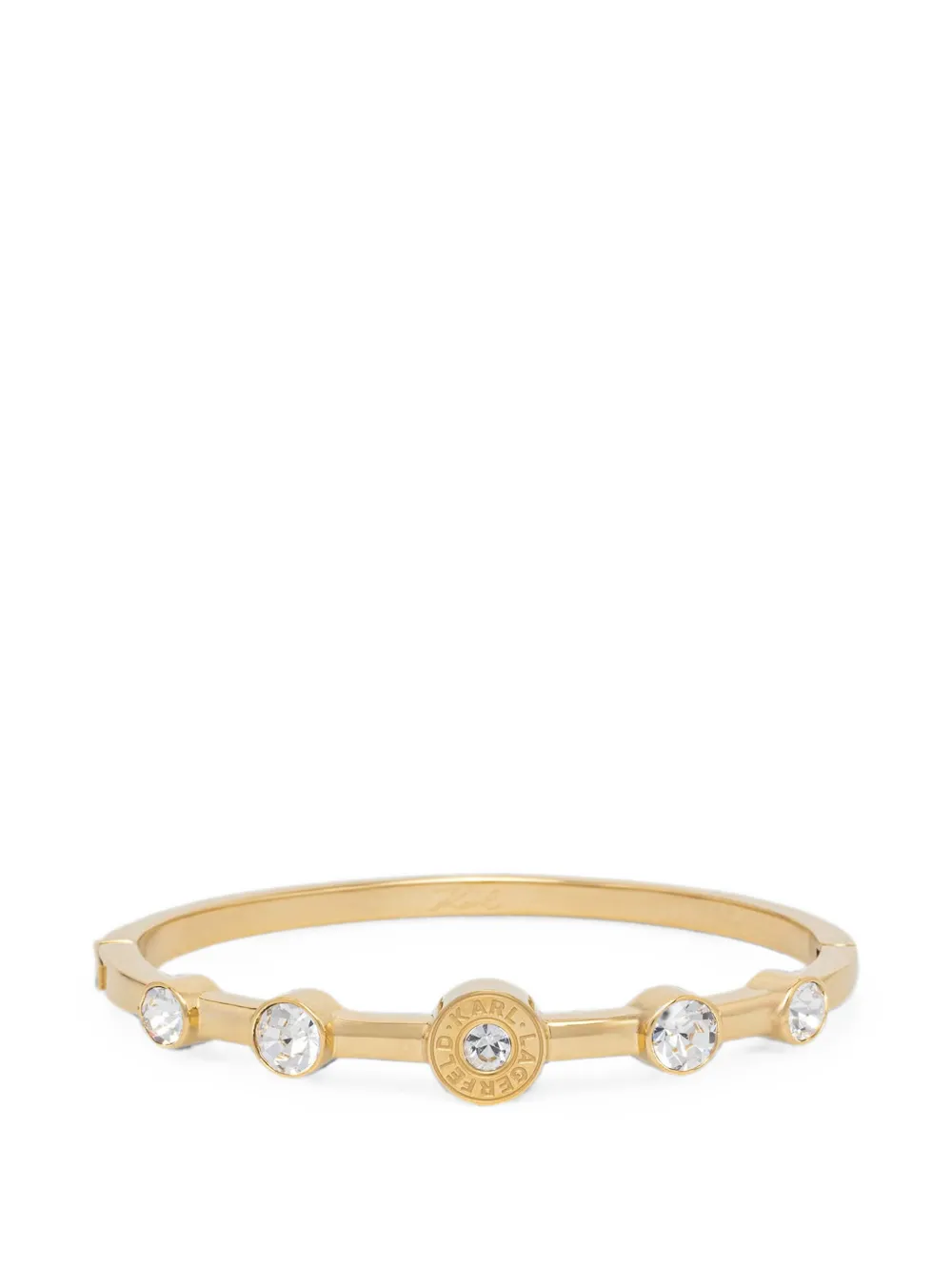 Karl Lagerfeld crystal-embellished logo-engraved bracelet - Oro