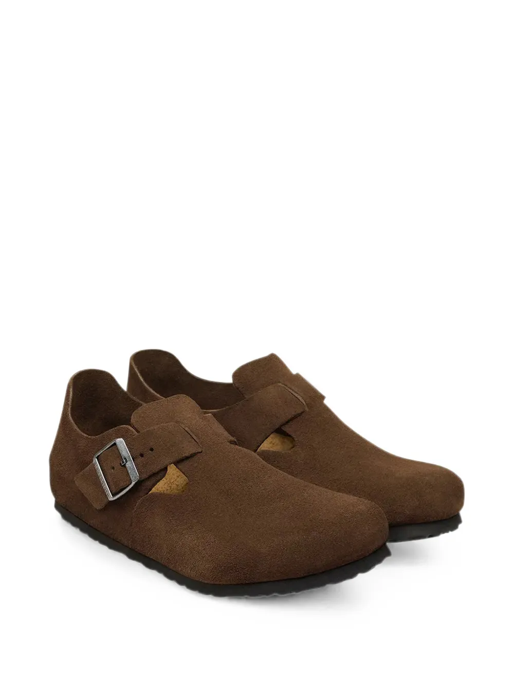 Birkenstock London buckle-fastening suede shoes Bruin