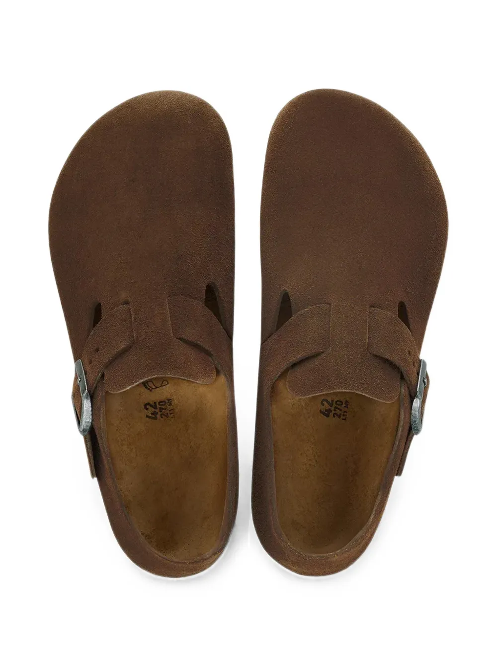 Birkenstock London buckle-fastening suede shoes Bruin